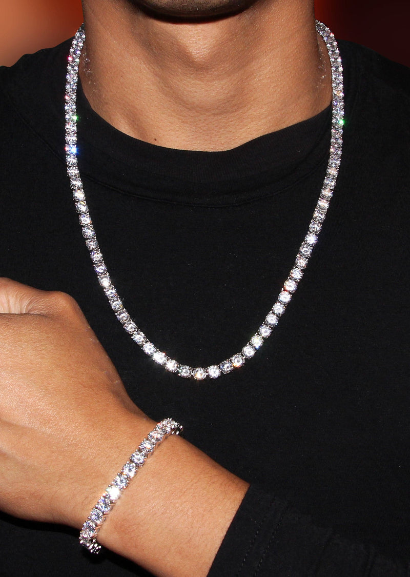 Diamond Tennis Chain & Bracelet Bundle ( 6 MM )