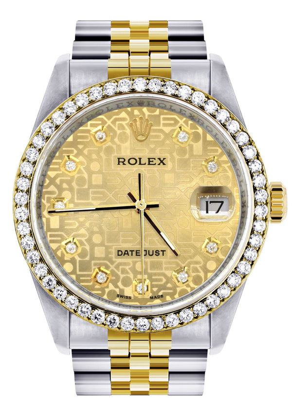 Gold Rolex Datejust Watch 16233 Two Tone for Men | 36Mm | Gold Texture Dial | Jubilee Band