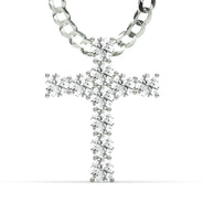 Men's VVS Lab Diamond Customizable White Gold Cross Necklace Pendant