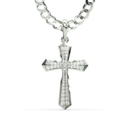 Men's VVS Lab Diamond Customizable White Gold Cross Necklace Pendant
