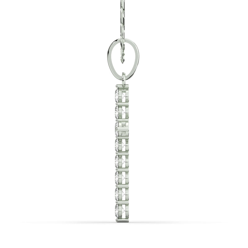 Men's VVS Lab Diamond Customizable White Gold Cross Necklace Pendant