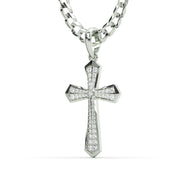 Men's VVS Lab Diamond Customizable White Gold Cross Necklace Pendant