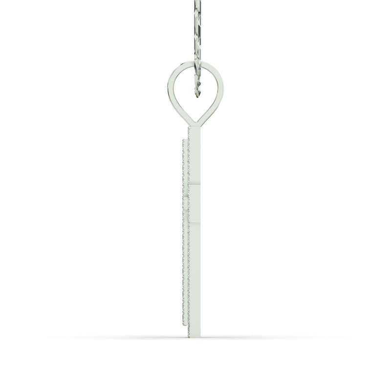 Men's VVS Lab Diamond Customizable White Gold Cross Necklace Pendant