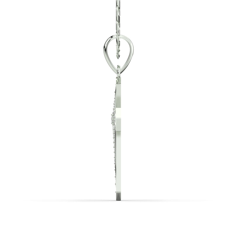 Men's VVS Lab Diamond Customizable White Gold Cross Necklace Pendant