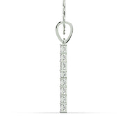 Men's VVS Princess Lab Diamond Customizable White Gold Cross Necklace Pendant