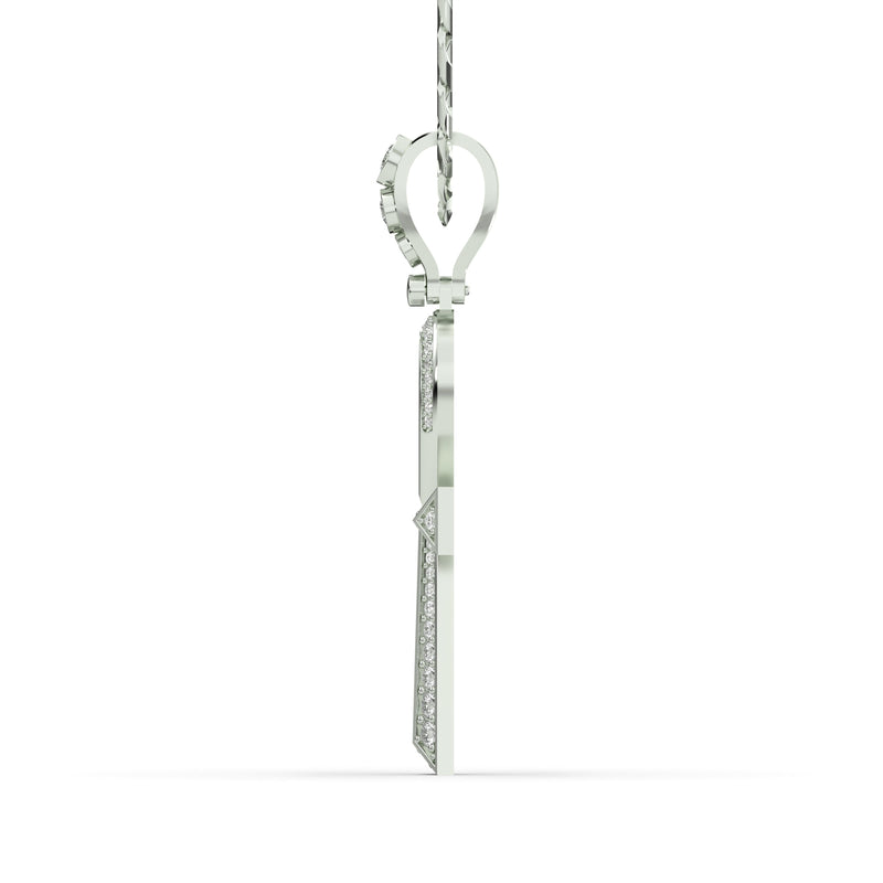 Men's VVS Lab Diamond Customizable White Gold Ankh Necklace Pendant
