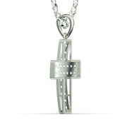 Men's VVS Lab Diamond Customizable White Gold Cross Necklace Pendant