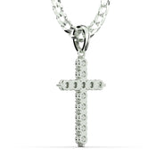 Men's VVS Lab Diamond Customizable White Gold Cross Necklace Pendant