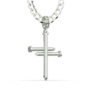 Men's VVS Lab Diamond Customizable White Nail Gold Cross Necklace Pendant