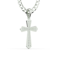 Men's VVS Lab Diamond Customizable White Gold Cross Necklace Pendant