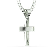 Men's VVS Lab Diamond Customizable White Gold Cross Necklace Pendant