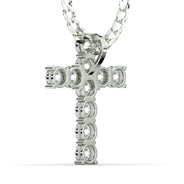Men's VVS Lab Diamond Customizable White Gold Cross Necklace Pendant