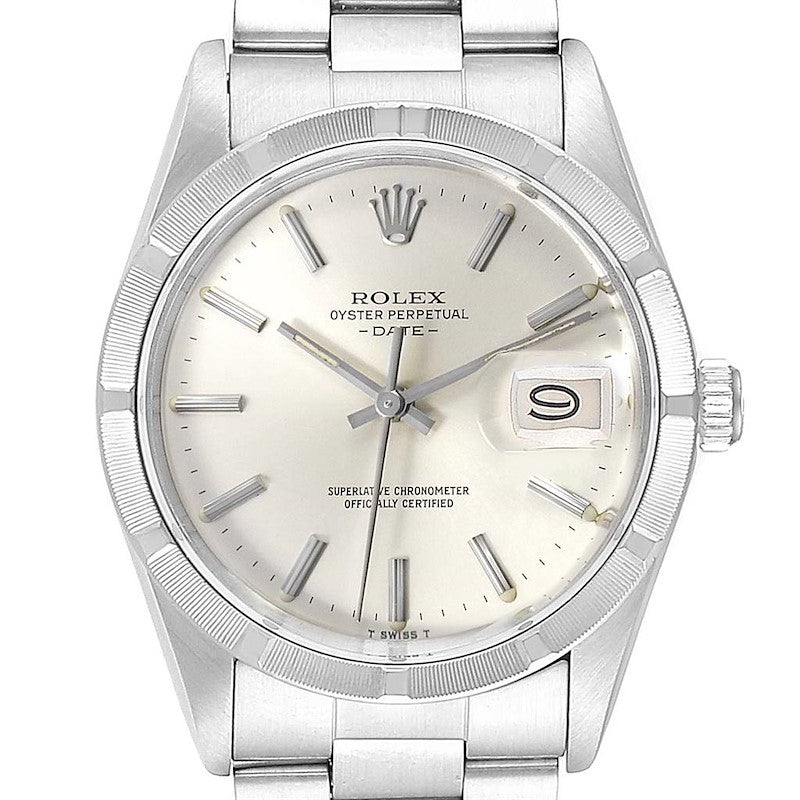 Rolex Date Watch 15010 for Men | 34MM | Stainless Steel | Silver Dial | Vintage