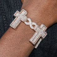 High End Jewelry - Iced Out Diamond Cross Bracelet