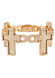 High End Jewelry - Iced Out Diamond Cross Bracelet