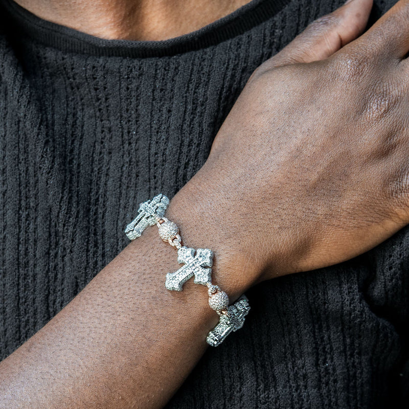 High End Jewelry - Iced Out Cross Bracelet