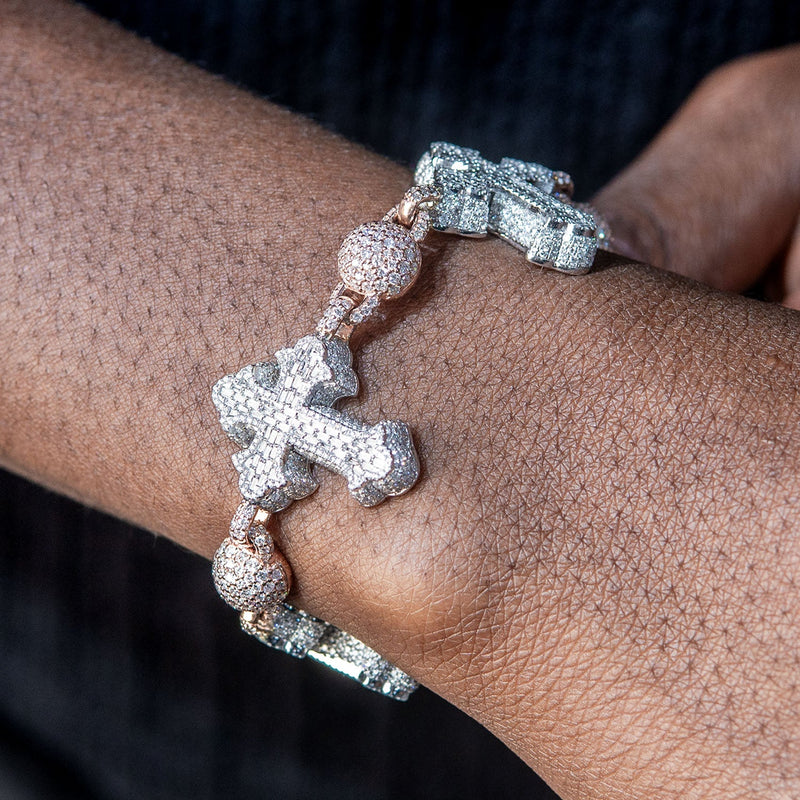 High End Jewelry - Iced Out Cross Bracelet