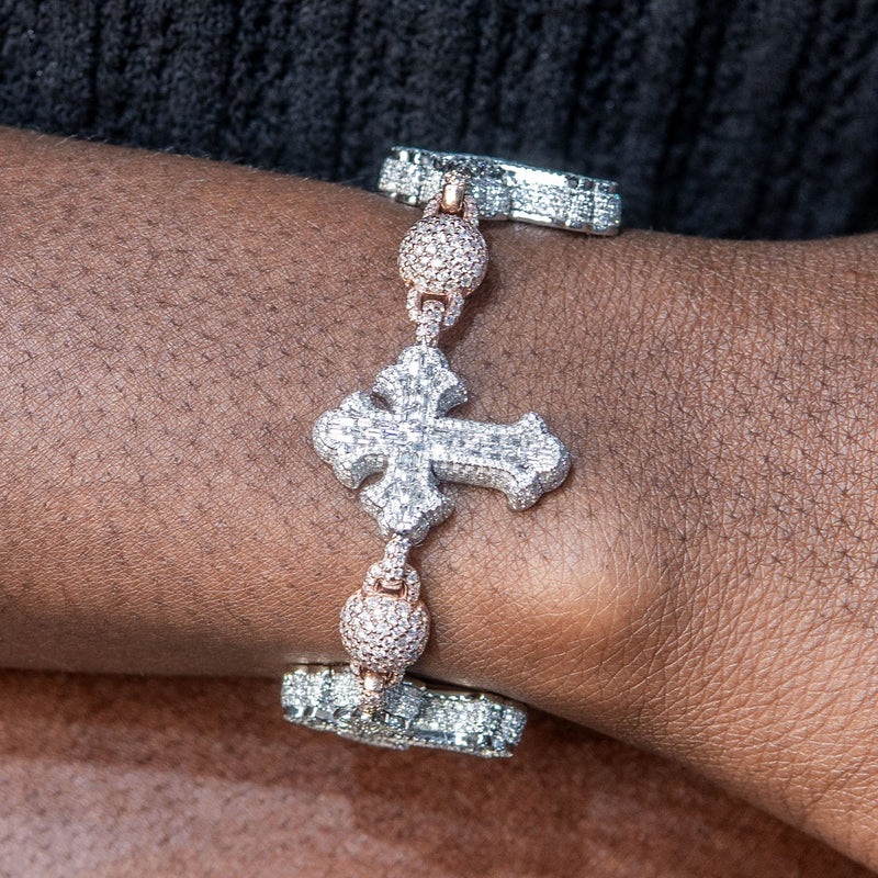 High End Jewelry - Iced Out Cross Bracelet