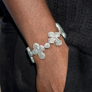 High End Jewelry - Iced Out Diamond Baguette Cross Bracelet