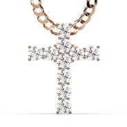 Men's VVS Lab Diamond Customizable Rose Gold Cross Necklace Pendant