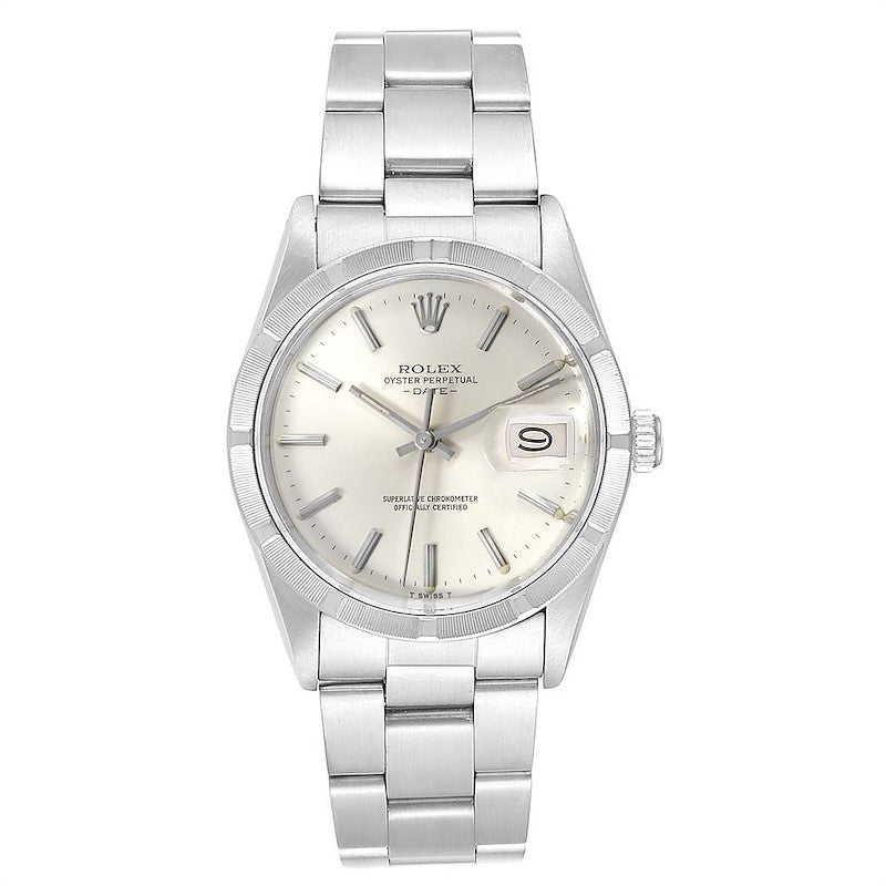 Rolex Date Watch 15010 for Men | 34MM | Stainless Steel | Silver Dial | Vintage