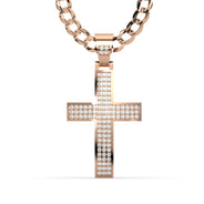 Men's VVS Lab Diamond Customizable Rose Gold Cross Necklace Pendant