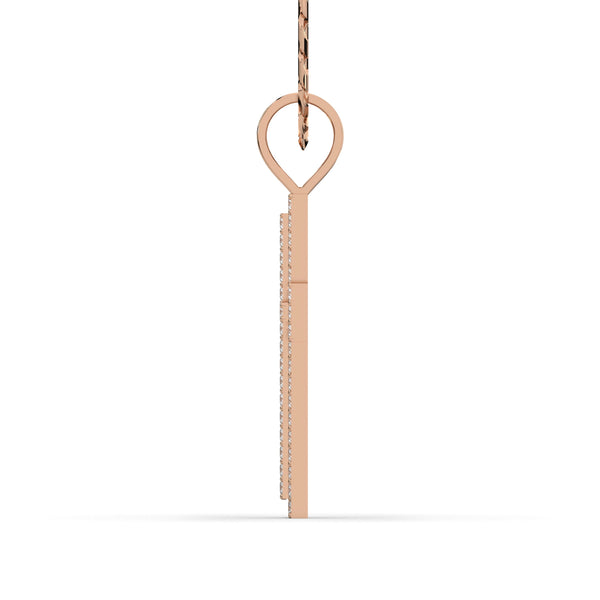 Men's VVS Lab Diamond Customizable Rose Gold Cross Necklace Pendant
