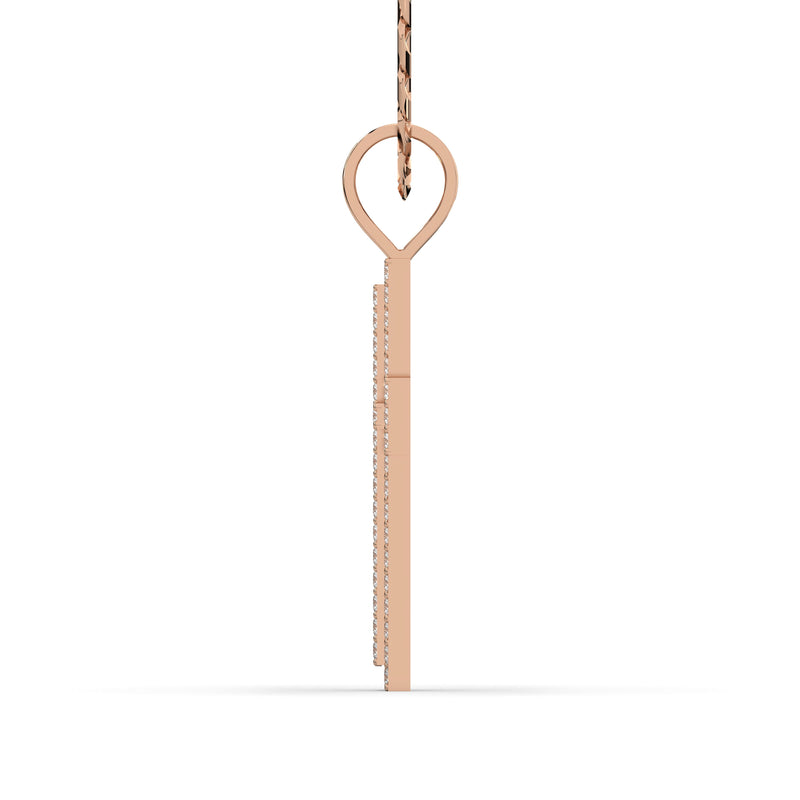 Men's VVS Lab Diamond Customizable Rose Gold Cross Necklace Pendant