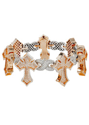 High End Jewelry - Iced Out Diamond Cross Bracelet