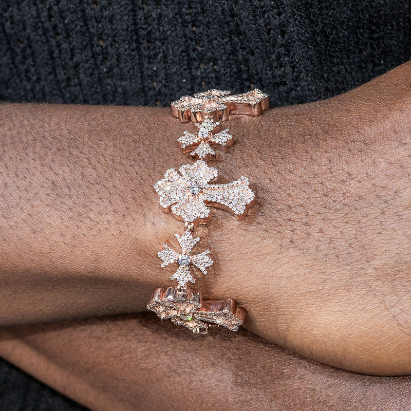 High End Jewelry - Iced Out Cross Bracelet