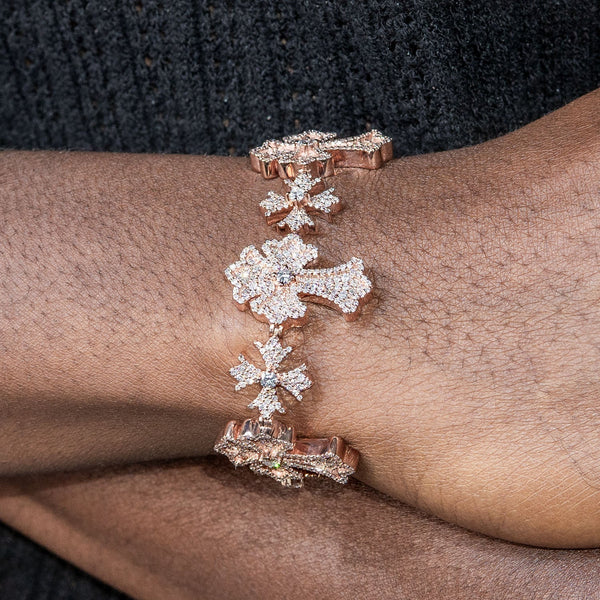 High End Jewelry - Iced Out Cross Bracelet