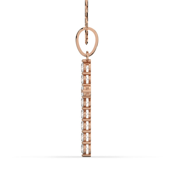 Men's VVS Lab Diamond Customizable Rose Gold Cross Necklace Pendant