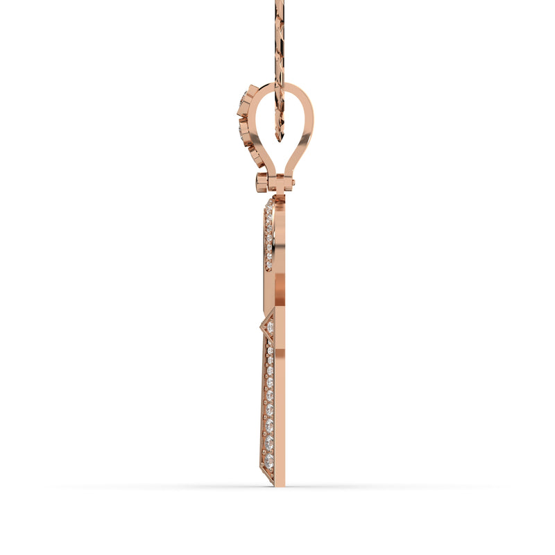 Men's VVS Lab Diamond Customizable Rose Gold Ankh Necklace Pendant