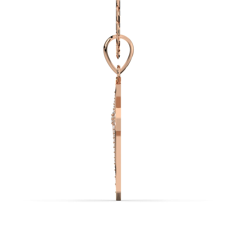 Men's VVS Lab Diamond Customizable Rose Gold Cross Necklace Pendant