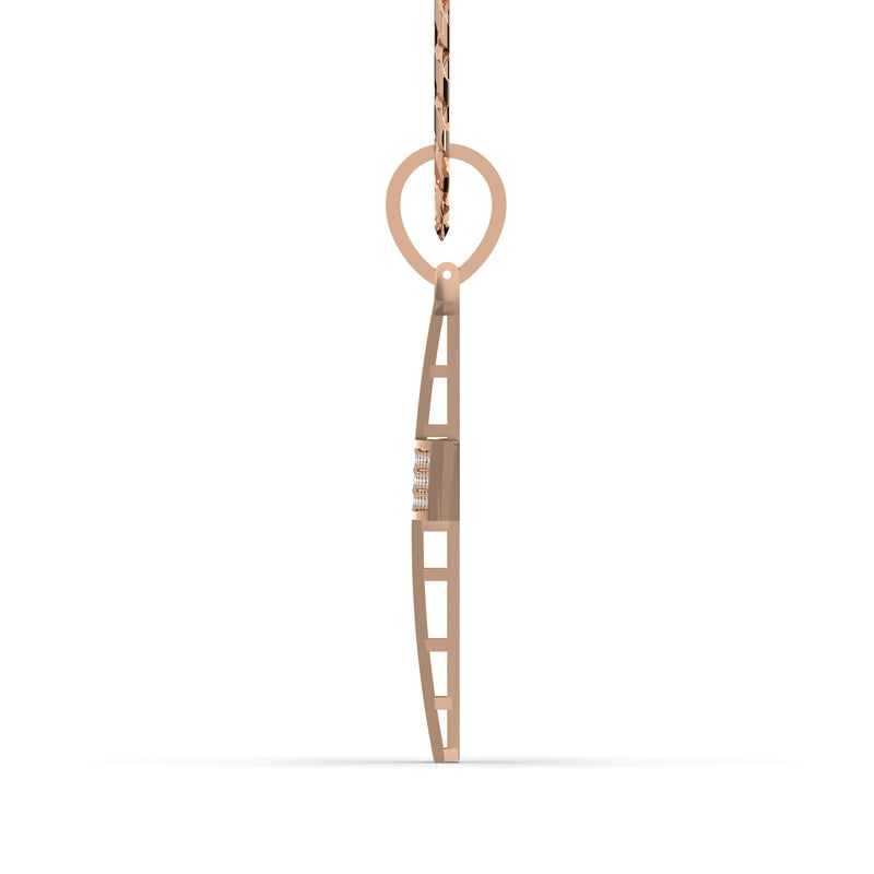 Men's VVS Lab Diamond Customizable Rose Gold Cross Necklace Pendant