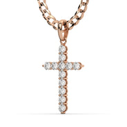 Men's VVS Lab Diamond Customizable Rose Gold Cross Necklace Pendant