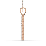 Men's VVS Princess Lab Diamond Customizable Rose Gold Cross Necklace Pendant