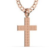 Men's VVS Lab Diamond Customizable Rose Gold Cross Necklace Pendant