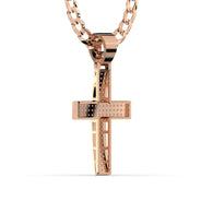 Men's VVS Lab Diamond Customizable Rose Gold Cross Necklace Pendant