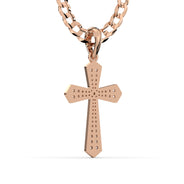 Men's VVS Lab Diamond Customizable Rose Gold Cross Necklace Pendant