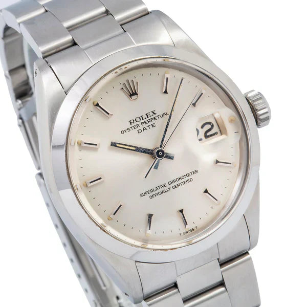Rolex Oyster Perpetual Date 1500 35MM Silver Dial With Stainless Steel Oyster Bracelet
