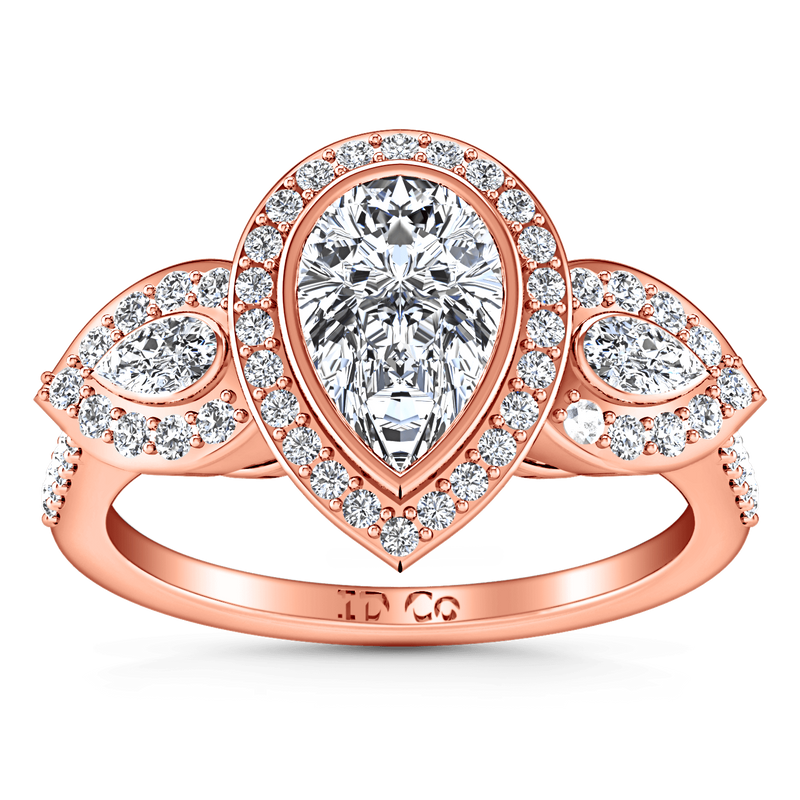 Three Stone Diamond EngagementRing Vanessa 14K Rose Gold
