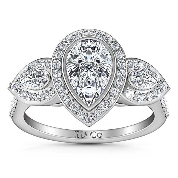 Three Stone Engagement Ring Vanessa 14K White Gold