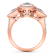 Three Stone Diamond EngagementRing Vanessa 14K Rose Gold