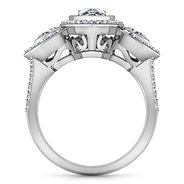 Three Stone Engagement Ring Vanessa 14K White Gold