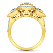 Three Stone Diamond Engagement Ring Vanessa 14K Yellow Gold