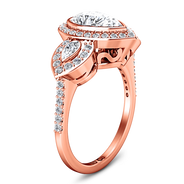 Three Stone Diamond EngagementRing Vanessa 14K Rose Gold