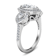 Three Stone Engagement Ring Vanessa 14K White Gold