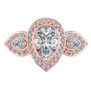 Three Stone Diamond EngagementRing Vanessa 14K Rose Gold