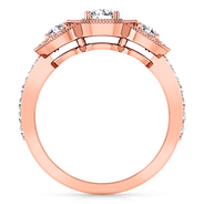 Three Stone Diamond EngagementRing Giselle 14K Rose Gold